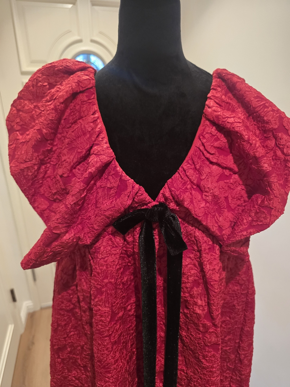 Arielle Jacquard Mini Babydoll Dress - Picture 4 of 9